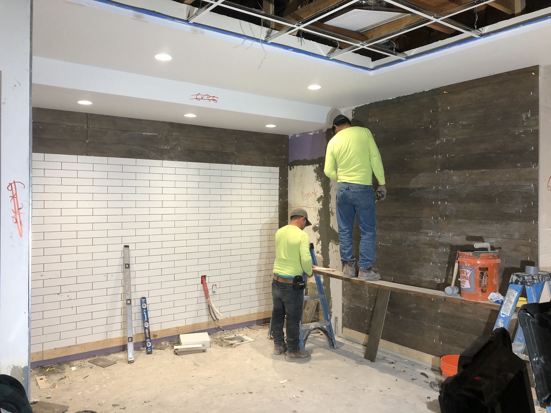 Restaurant interior finishes in progress